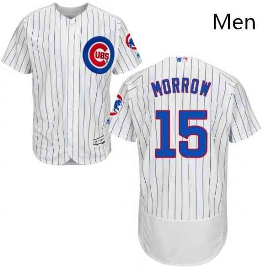 Mens Majestic Chicago Cubs 15 Brandon Morrow White Home Flex Base Authentic Collection MLB Jersey